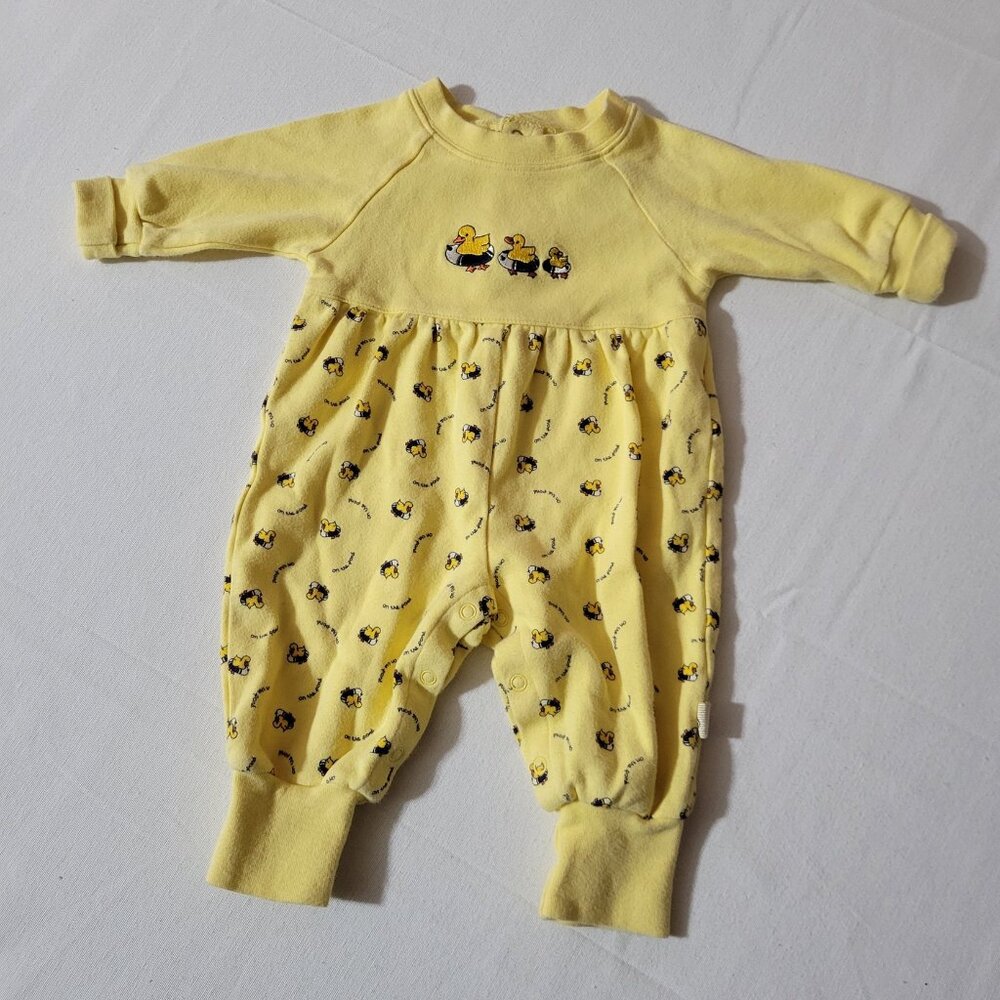 Gymboree Vintage On The Pond Used 0-3 Month Romper Duck.